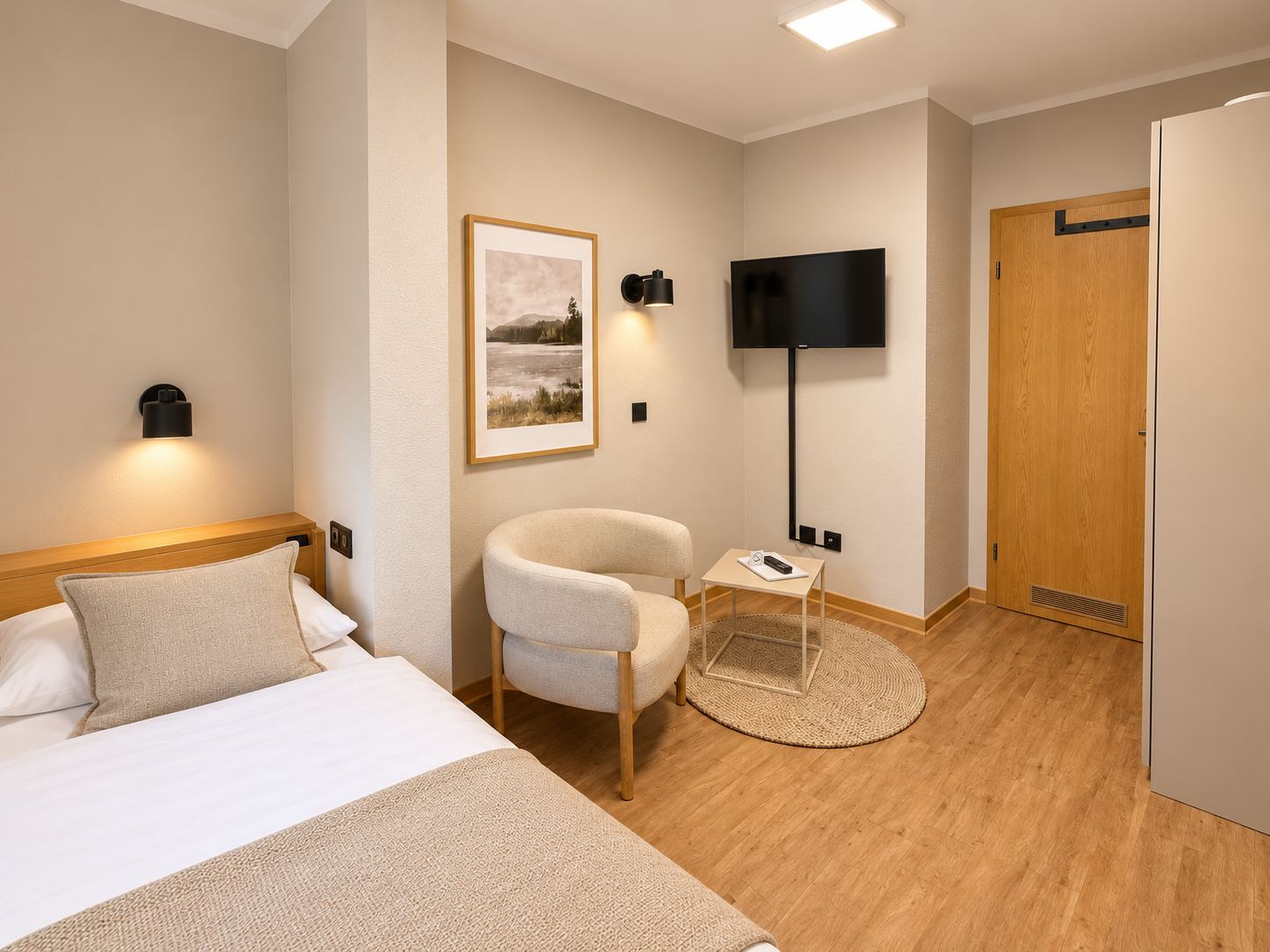 Frisch renoviertes Hotelzimmer im Landgasthof zum Löwen